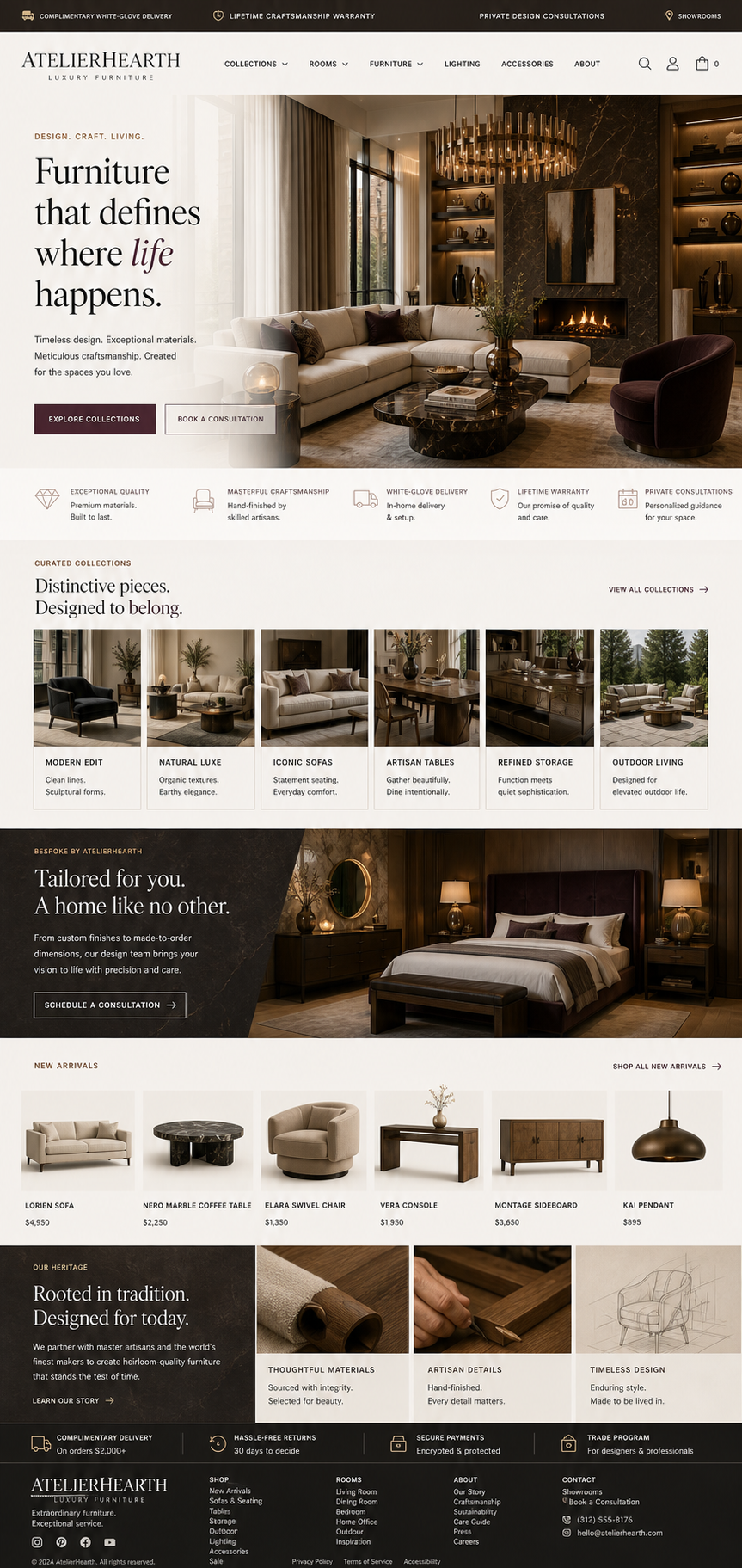 Atelier Hearth contact and showroom